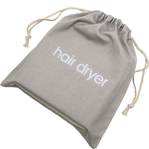 Hair Dryer Bags Drawstring Bag Container Hairdryer Bag, 11.8 by 13.8 Inch (Cotton, Light Gray)