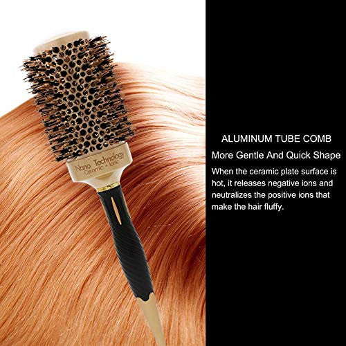 Brosse à air chaud, brosse à cheveux lissante – Brosse à cheveux ionique, peigne à cheveux rond antistatique portable, anti-brûlure, chauffage plus rapide, brosse à cheveux anionique (#04)