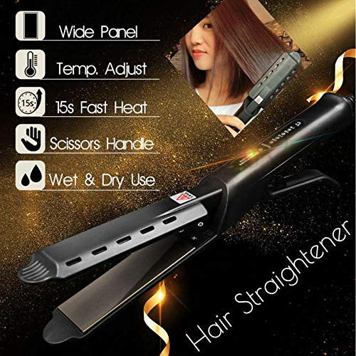 XBKPLO Four-Gear Ceramic Tourmaline Ionic Flat Iron Hair Straightener for Women Black