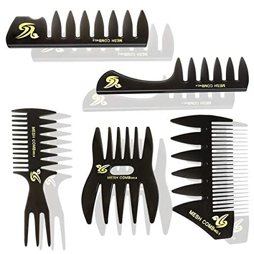 Peigne à cheveux pour hommes, 5 pièces, accessoires de barbier professionnels, ensemble de peignes de style rétro, idéal pour tous les types de cheveux