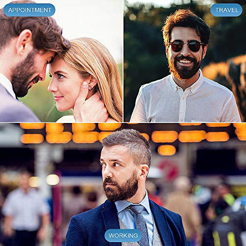 SiKii Beard Straightener for Men, Brush Hair Straightening Comb Quick Heated Brush for Home and Travel MC11(White)