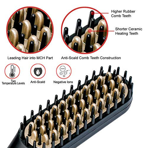 Lisseur à barbe pour hommes, peigne chauffant électrique multifonctionnel avec baume à barbe et brosse à lisser la barbe, peigne à lisser les cheveux, cadeaux pour lui, hommes et femmes