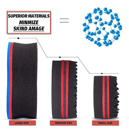 ORIY Small Holes Magic Twist Hair Curling Sponge for Men Women Boys Afro Natural Hair Style Curler Wave Barber Coil Sponge Brush Kit Black 10mm