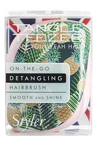 Tangle Teezer Brosse à cheveux démêlante compacte Styler, palmiers et ananas