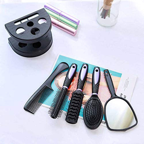 Zoestar 5Pcs Hair Brush and Comb Set for Women and Men （Purple）