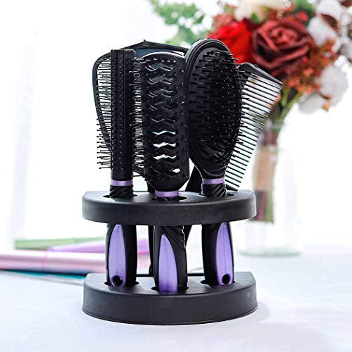 Zoestar 5Pcs Hair Brush and Comb Set for Women and Men （Purple）
