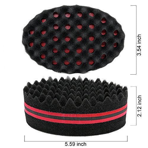 BEWAVE Big Holes Barber Hair Brush Sponge Dreads Locking Twist Afro Curl Coil Wave Hair Care Tool (10 Pcs)