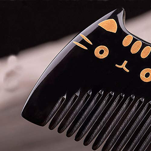 Ultra Smooth Hair Combs for Girls and Boys - Handmade 100% Natural Buffalo Horn Comb with Anti-static, Pocket Size,Fine Tooth, 4"