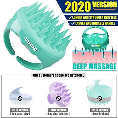 Scalp Massager, 2 Pack Scalp Brush Hair Shampoo Brush Head Scrubber [ 2020 Upgraded Version ] 100% Comfortable for All Hair Types of Curly Girls, Women, Wife, Girlfriend, Daughter, Men, Kids, Pets