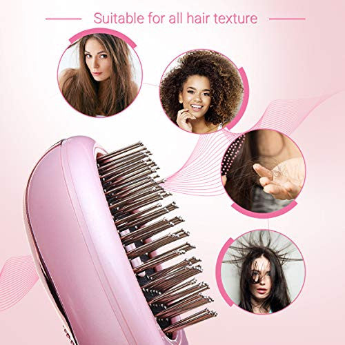 Electric Ionic Hairbrush, Luckyfine Mini Hair Brush Comb Massager, Electric Vibration Hair Scalp Massager Brush, Anti-Static Ionic Hair Brush, Perfect Hair Scalp Treatments, Detangling Hair Brush