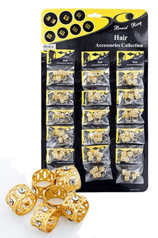 CX6110  Gold Hair & Nail Ring Bead (L) 18/pk-pk