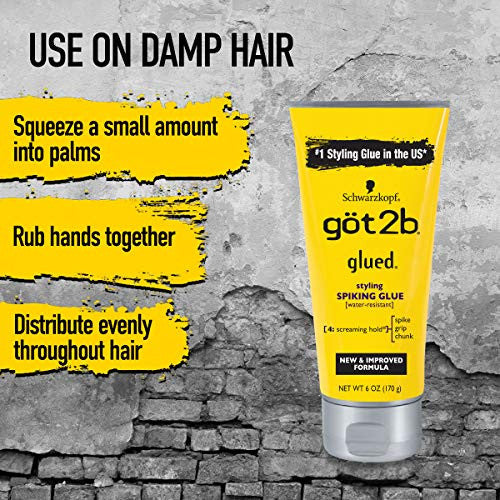 Got2b Glued Styling Spiking Hair Gel, 6 oz 