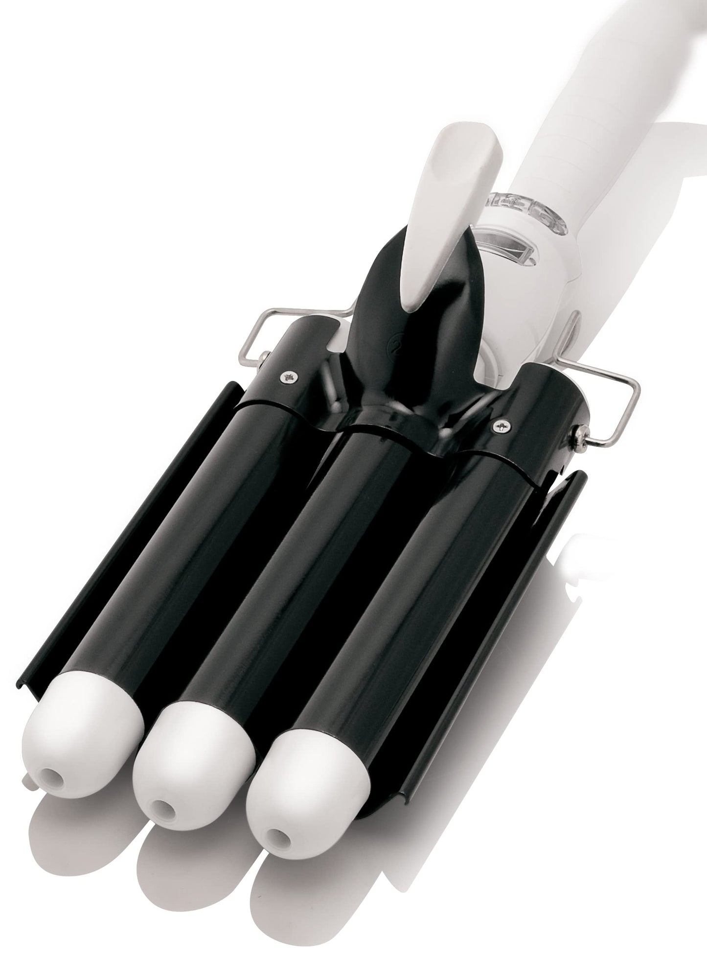 Alure Three Barrel Hair Waver/Crimper with LCD Temperature Display in Celsius - 1 Inch Ceramic Tourmaline Triple Barrels, Dual Voltage Crimp Iron