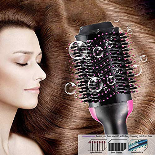 Sabuy 3 IN 1 One Step Hair Dryer & Volumizer Hot Air Brush Blow Dryer Brush Ceramic Negative Ion Electric Combo Hair Straightener & Curly Hair Comb