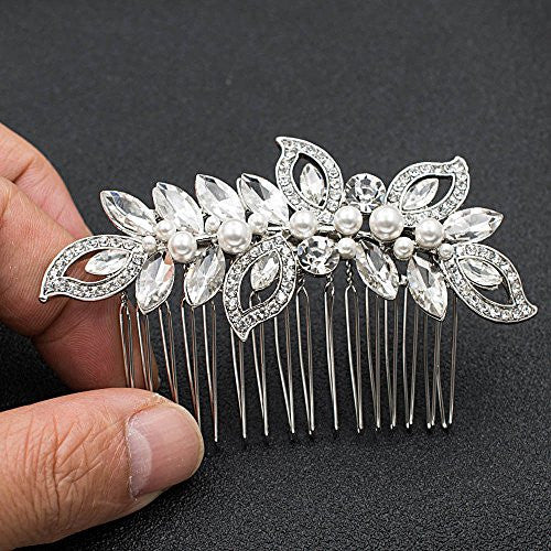 Strass cristal mariage mariée cheveux côté peigne femmes cheveux accessoires bijoux FA5093