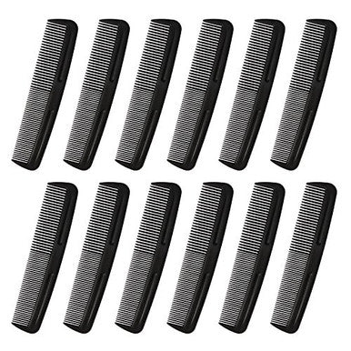 Cubaco 5 inch Hair Comb Pocket Size Comb Perfect for Travelling, Black (12 Pack)