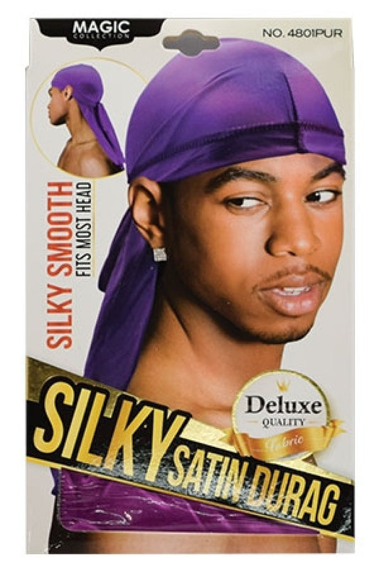 Magic Collection 4801PUR Silky Satin Durag-Purple -dz