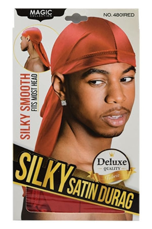 Magic Collection 4801RED Silky Satin Durag (Red)-dz