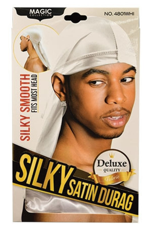 Magic Collection 4801WHI Silky Satin Durag (White)-dz