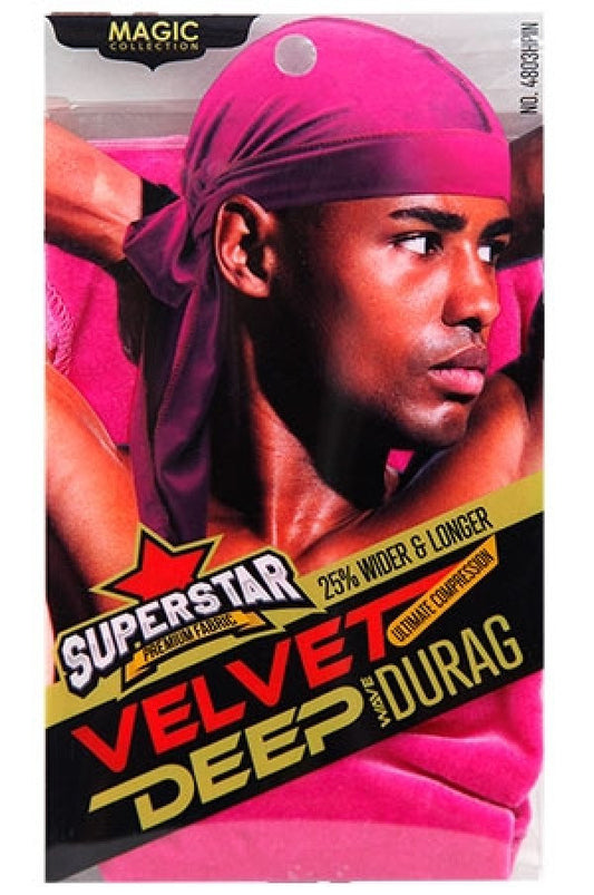 Magic Collection 4803 Velvet DuRag HOT PINK-dz