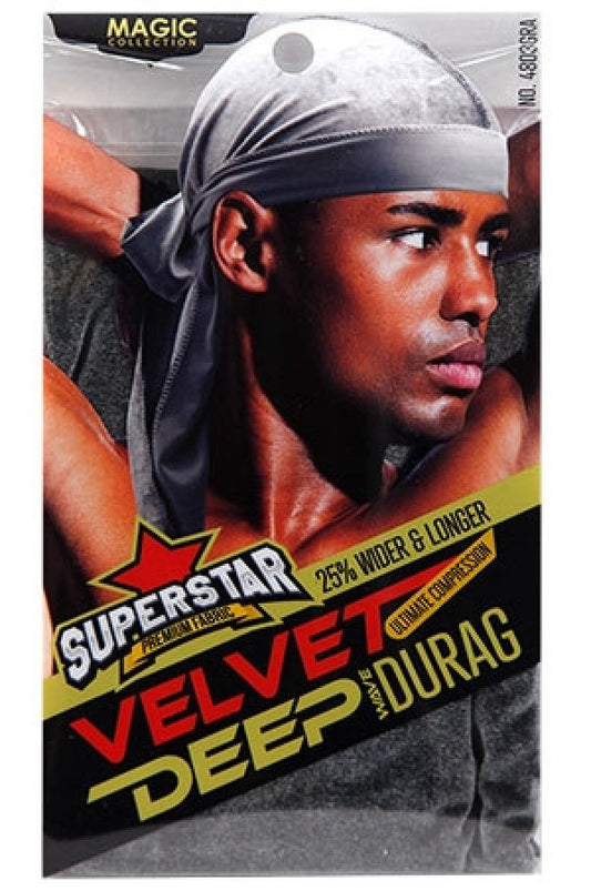 Magic Collection 4803 Velvet DuRag GRAY-dz