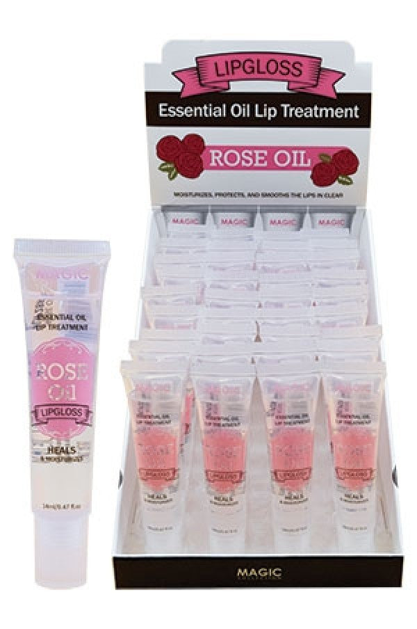 Magic LIP28ROS Essential Oil LipGloss-Rose Oil (36pc/ds)-ds