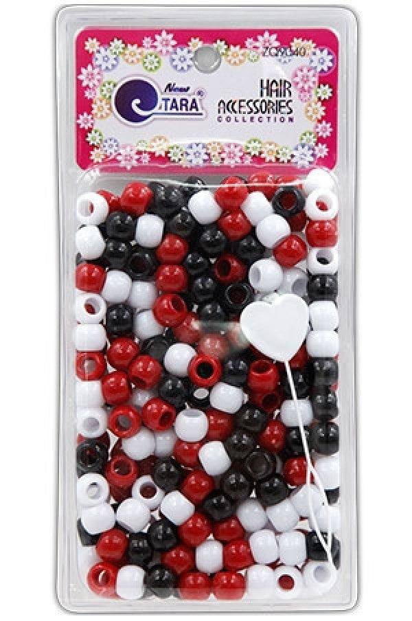 Tara Beads 9040  (S) (White/Red/Black)Mix Large Pack -pc