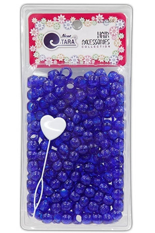 Tara Beads 9369 (L) (D.Blue Clr w/ Silver Glitter)Large Pack