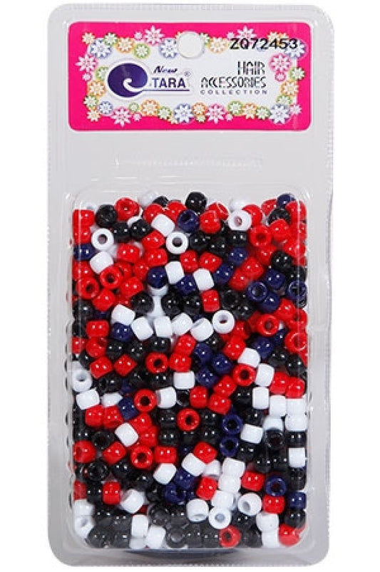 Tara Bead 72453 (S) Blk/Red/White/Navy Large Pack -pc