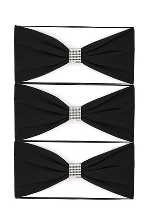 6693 Plain Head Band w/ Accessories (L) Black -dz