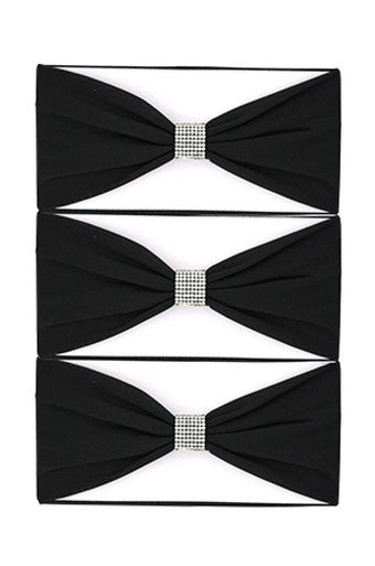 6693 Plain Head Band w/ Accessories (L) Black -dz