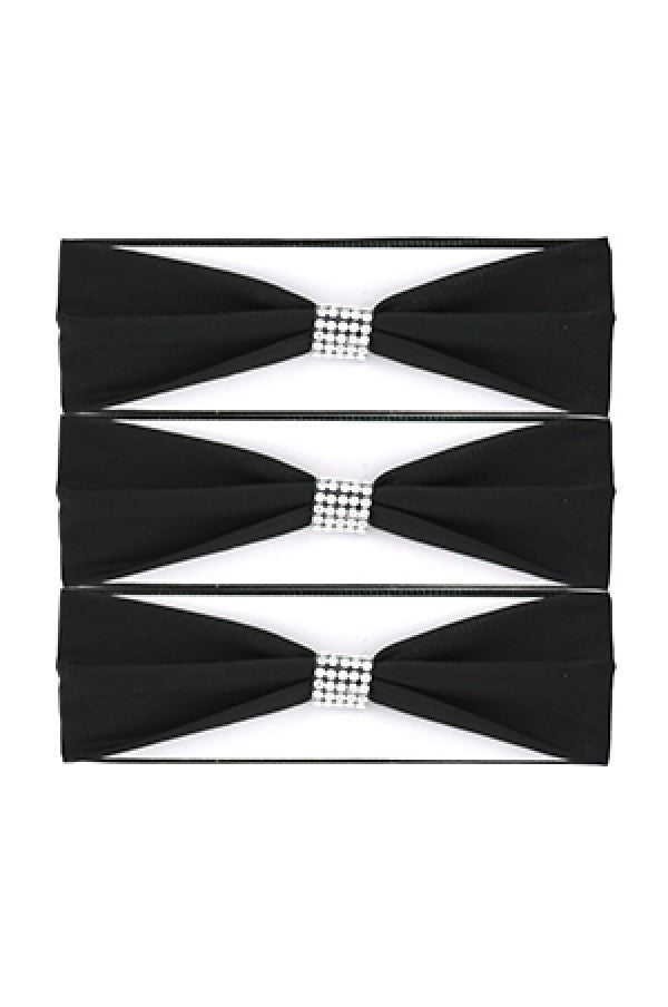 6695 Plain Head Band w/ Accessories (M) Black -dz