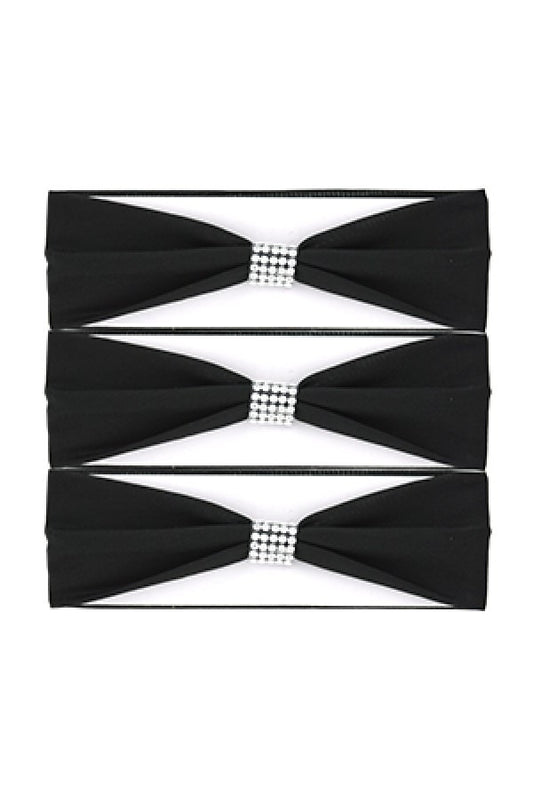 6695 Plain Head Band w/ Accessories (M) Black -dz