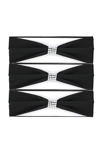 6695 Plain Head Band w/ Accessories (M) Black -dz