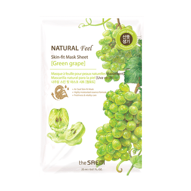 The Saem Natural Feel Sheet Mask- Green Grape ,71 oz.