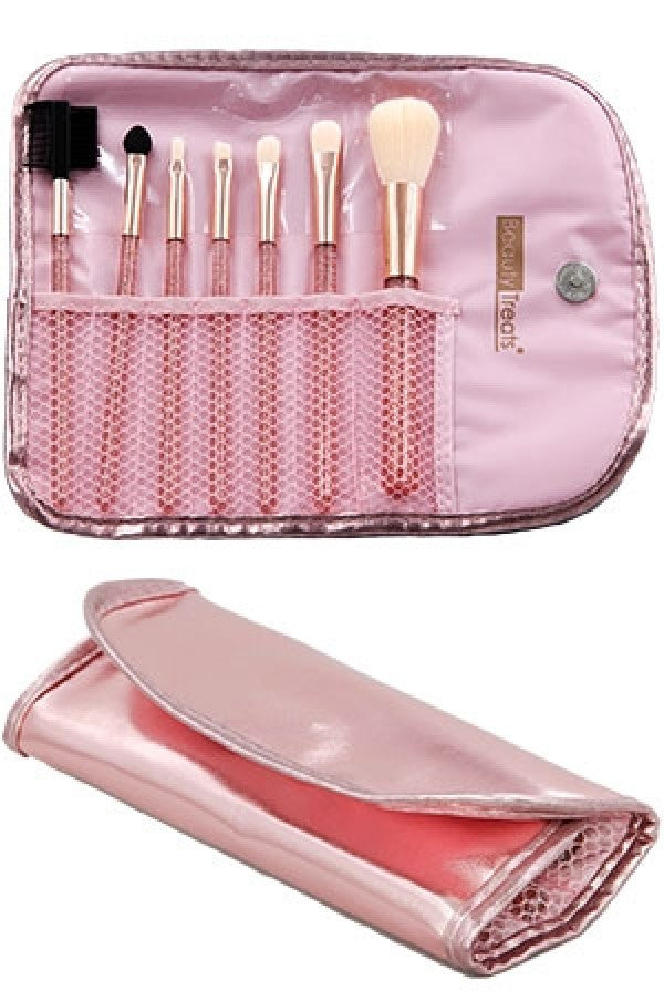 BTS510-100 Beauty Treats 7pc Brush Set in Pouch_RoseGoldBTS157