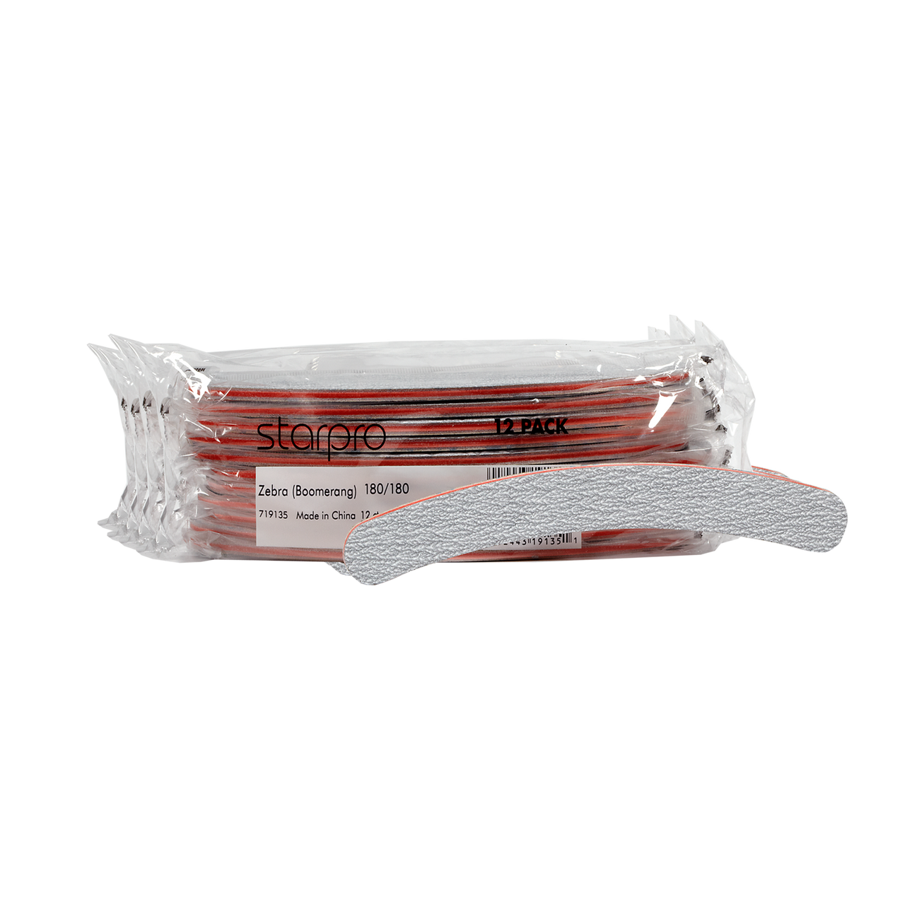 Cuccio  Cina Pro  Star Pro StarPro Boomerang Zebra File with Foam 12 Count