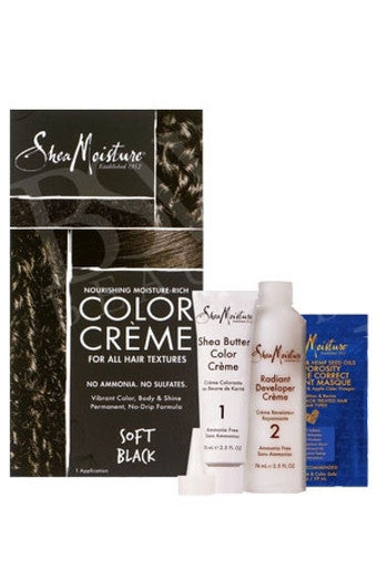 Shea Moisture-box 120 Moist-Rich Color Creme Kit-Soft Black(8oz)