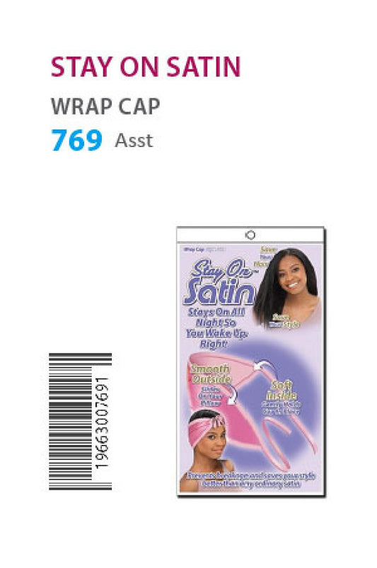 769 Stay on Satin Wrap Cap (Asst) -dz