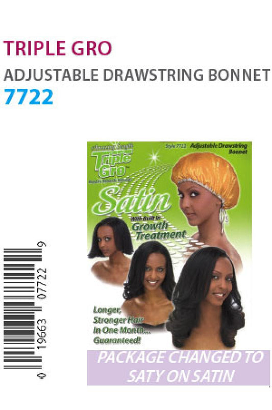 7722 Triple Gro/SOS Adjustable Drawstring Bonnet -dz