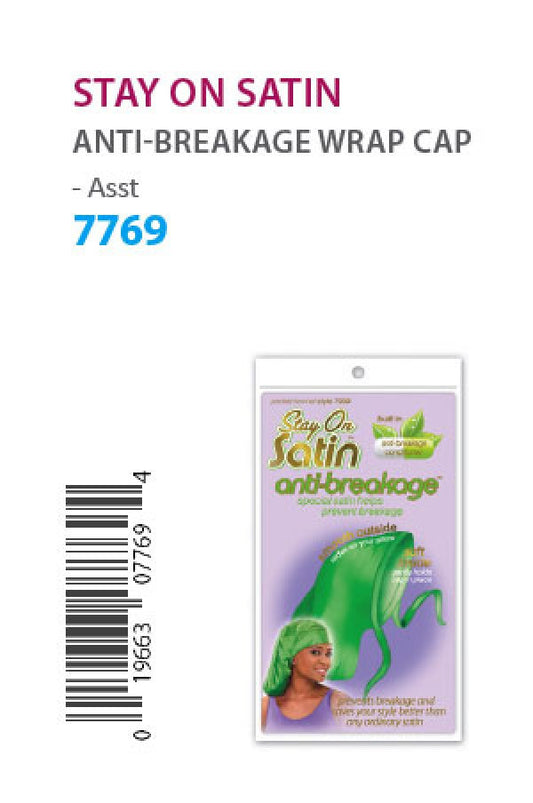 7769 Stay on Satin Anti-Breakage Wrap Cap (Asst) -dz