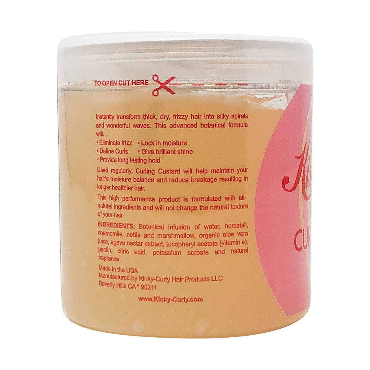 Kinky Curly Curling Custard Natural Styling Gel (8oz)