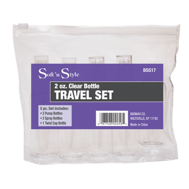 Burmax Company Inc Soft 'n Style Clear Bottle Travel Set - 2oz 1 Kit