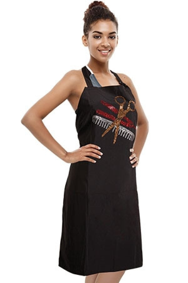 Liz Apron LIZ98862  AF1-IRON on Grooners Rhinestone -BLACK-pc