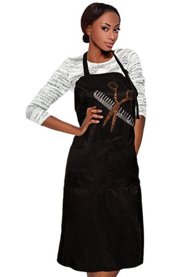 Liz Apron LIZ98864 AF2-SHEAR on Grooners Rhinestone -BLACK-pc