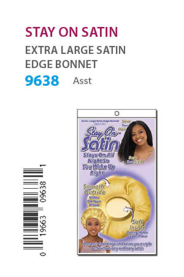 Stay on Satin Ex.Large Satin Edge BonnetAsst 9638-dz