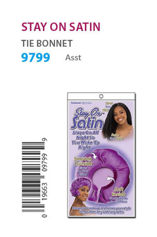 9799 Stay on Satin Tie Bonnet (Asst) -dz