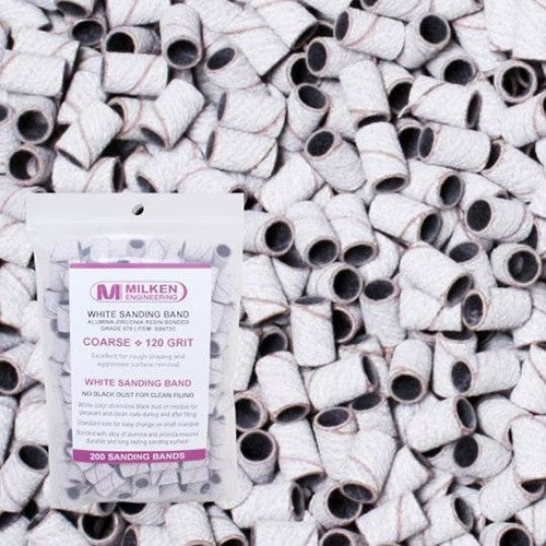 Milken Sanding Bands White Coarse 120 Grit 200ct SB677C
