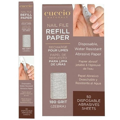 Cuccio Nail File Refill Paper 180 Grit Zebra 50 PK 15362