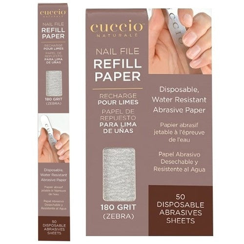 Cuccio Nail File Refill Paper 180 Grit Zebra 50 PK 15362